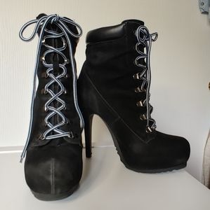 Charlotte Russe Black Ankle Bootie Heels